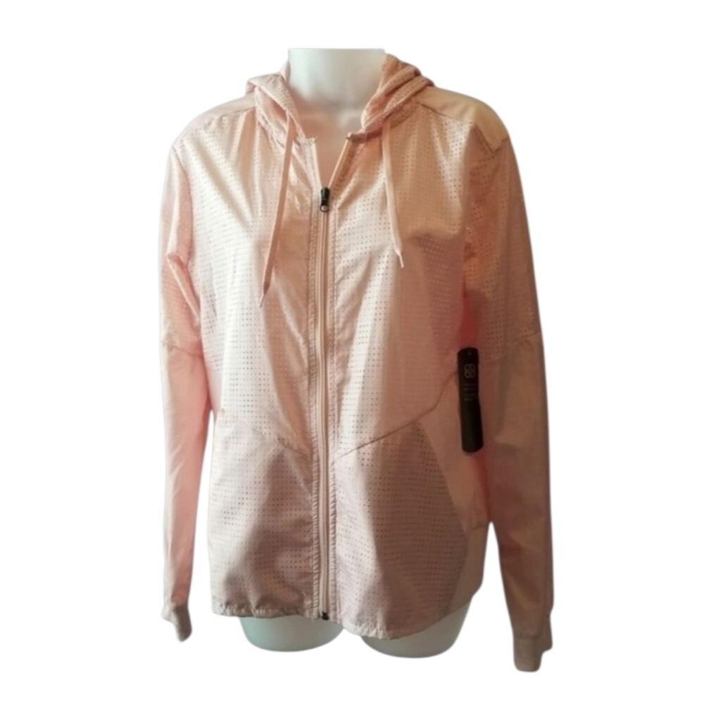 Daisy Fuentes Light Weight Pale Pink Windbreaker Running Jacket Sz M PTP 20.5